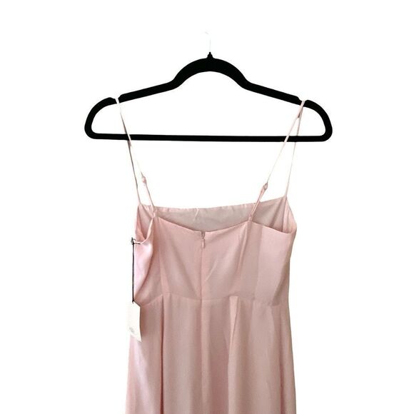 Superdown Addison Maxi Dress Blush pink chiffon slip dress slit Revolve S NWT - Picture 5 of 12